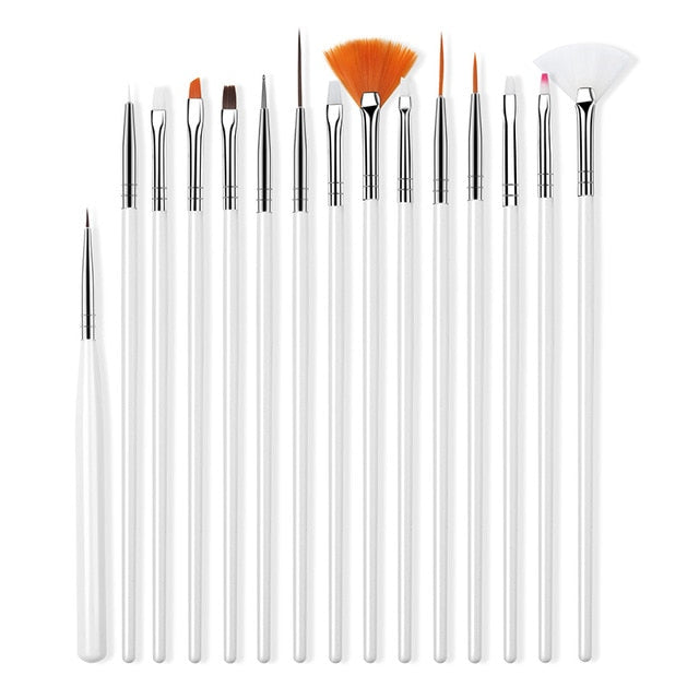 ROHWXY Nail Brush For Manicure Gel Brush For Nail Art 15Pcs/Set Ombre Brush