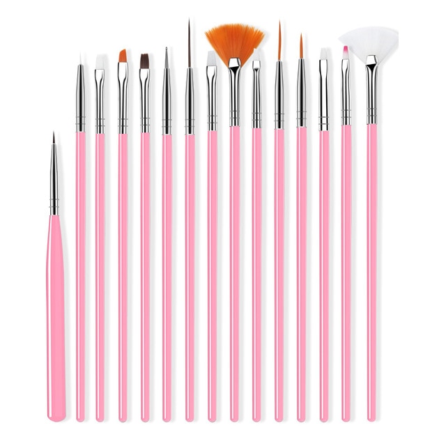 ROHWXY Nail Brush For Manicure Gel Brush For Nail Art 15Pcs/Set Ombre Brush