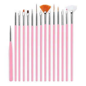 ROHWXY Nail Brush For Manicure Gel Brush For Nail Art 15Pcs/Set Ombre Brush