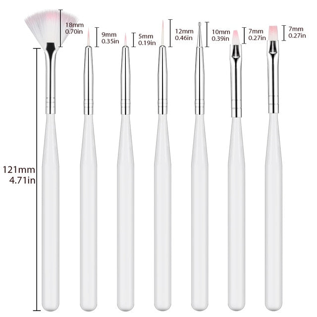 ROHWXY Nail Brush For Manicure Gel Brush For Nail Art 15Pcs/Set Ombre Brush