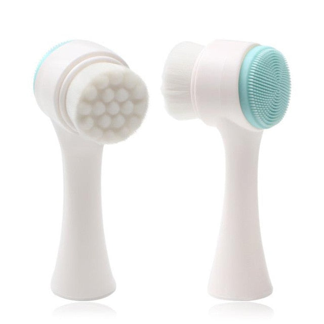 3D Double Side Silicone limpiador Face Cleanser Brush Portable Face Cleaning Massage