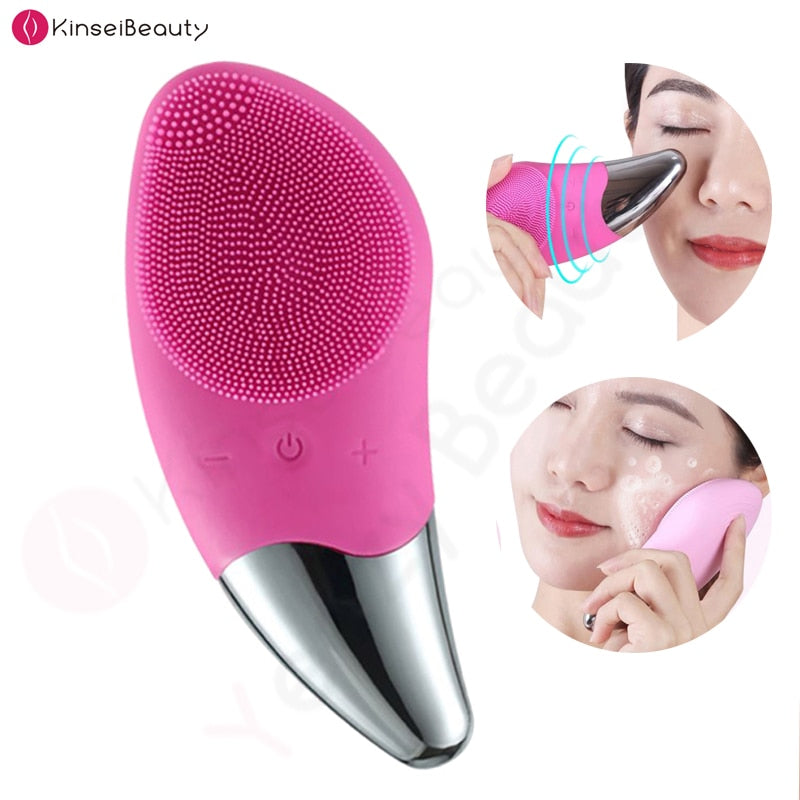 Mini Electric Facial Cleansing Brush Silicone Sonic Face Cleaner