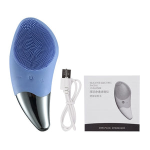 Mini Electric Facial Cleansing Brush Silicone Sonic Face Cleaner