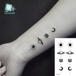 Load image into Gallery viewer, Water Transfer Tattoo Minimalist small sun moon tattoo Body Art Waterproof
