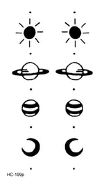 Load image into Gallery viewer, Water Transfer Tattoo Minimalist small sun moon tattoo Body Art Waterproof
