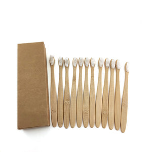 12 pcs/Pack Natural Pure Bamboo Toothbrush