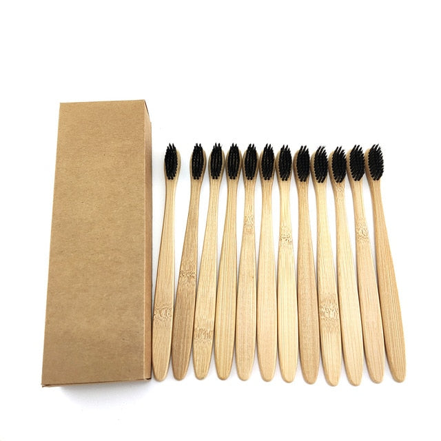 12 pcs/Pack Natural Pure Bamboo Toothbrush