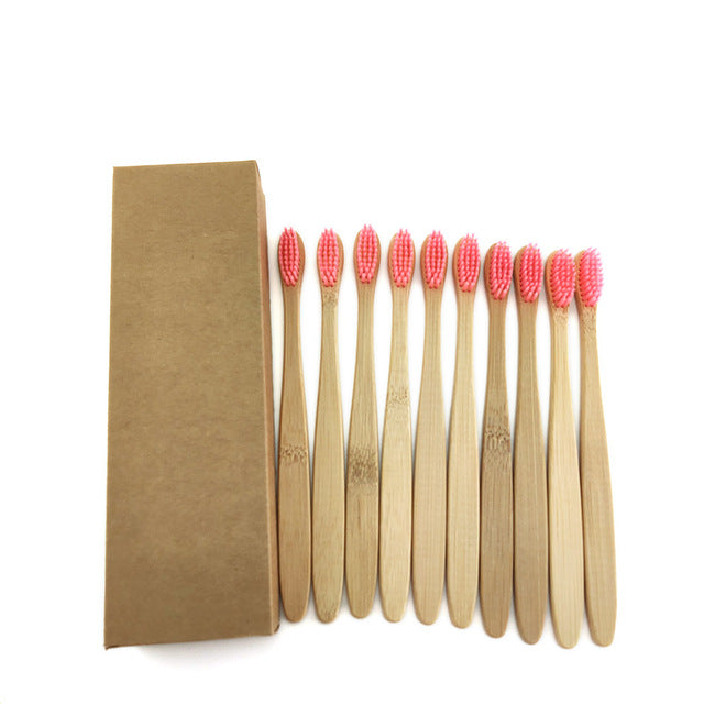 12 pcs/Pack Natural Pure Bamboo Toothbrush