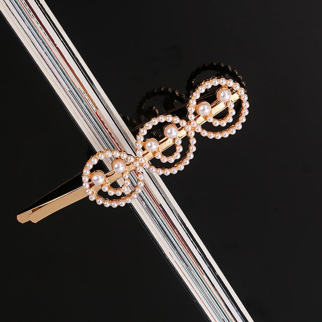 Simple Letter Rhinestone Hairpins Women Hair Clips