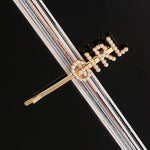 Load image into Gallery viewer, Simple Letter Rhinestone Hairpins Women Hair Clips
