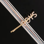 Load image into Gallery viewer, Simple Letter Rhinestone Hairpins Women Hair Clips
