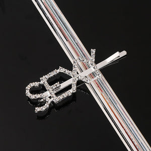 Simple Letter Rhinestone Hairpins Women Hair Clips