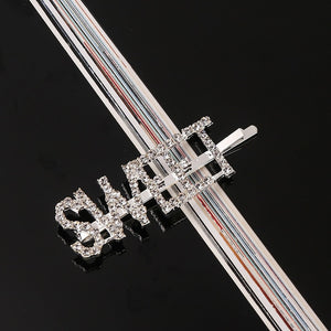 Simple Letter Rhinestone Hairpins Women Hair Clips