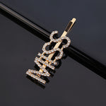 Load image into Gallery viewer, Simple Letter Rhinestone Hairpins Women Hair Clips
