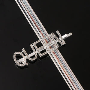 Simple Letter Rhinestone Hairpins Women Hair Clips