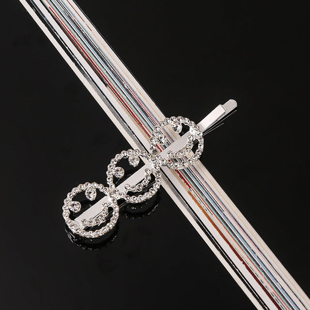 Simple Letter Rhinestone Hairpins Women Hair Clips