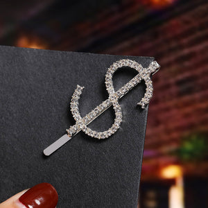 Simple Letter Rhinestone Hairpins Women Hair Clips