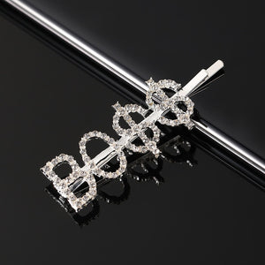 Simple Letter Rhinestone Hairpins Women Hair Clips