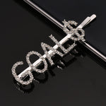 Load image into Gallery viewer, Simple Letter Rhinestone Hairpins Women Hair Clips
