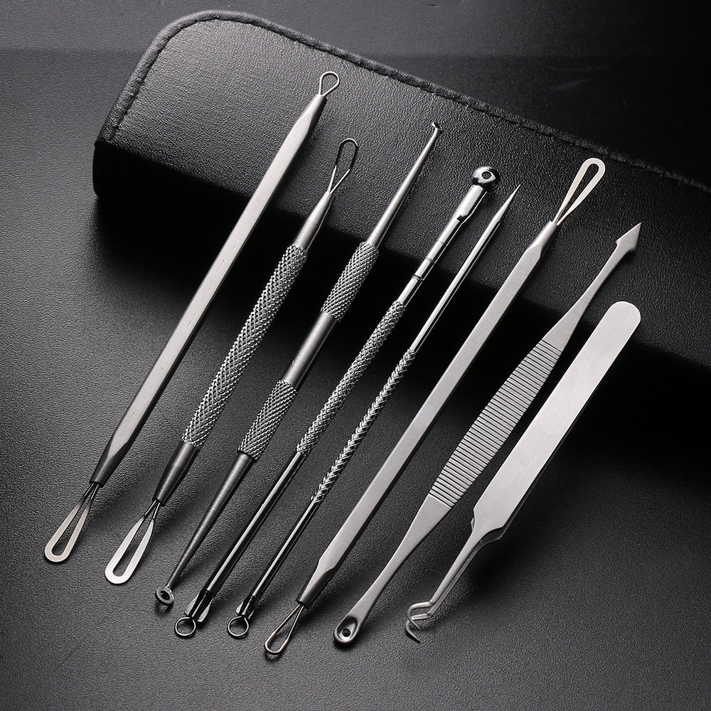 1 Set Stainless Steel Extractor Blackhead Remover Needles