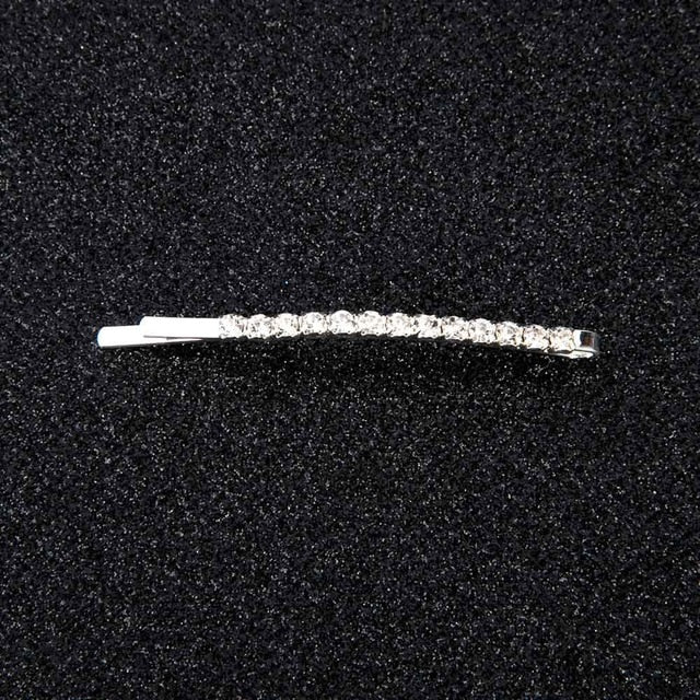 Rhinestone Hair Clip Girls Snap Hair Barrette Stick Hairpin