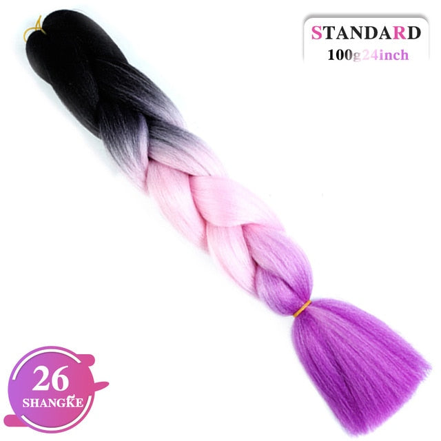 SHANGKE Pink Purple Blue Blonde Color Synthetic Jumbo