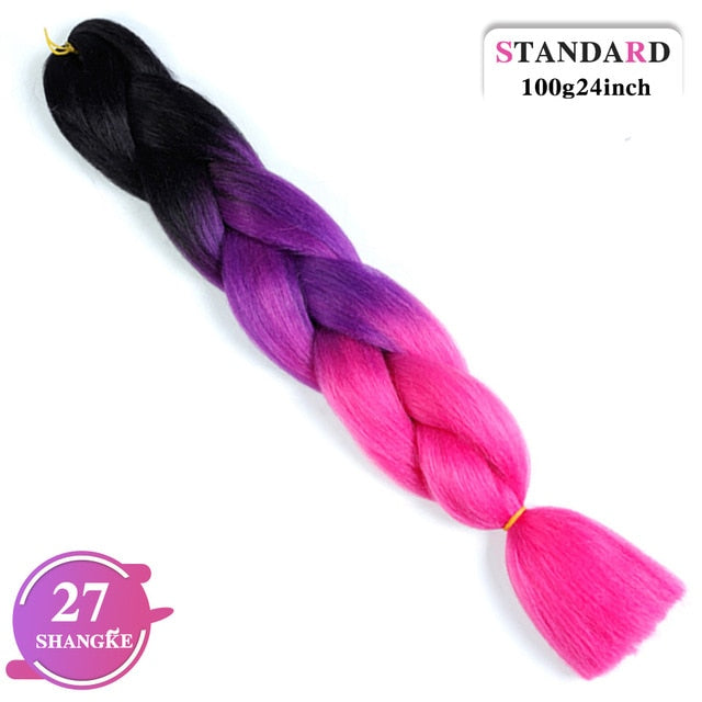 SHANGKE Pink Purple Blue Blonde Color Synthetic Jumbo