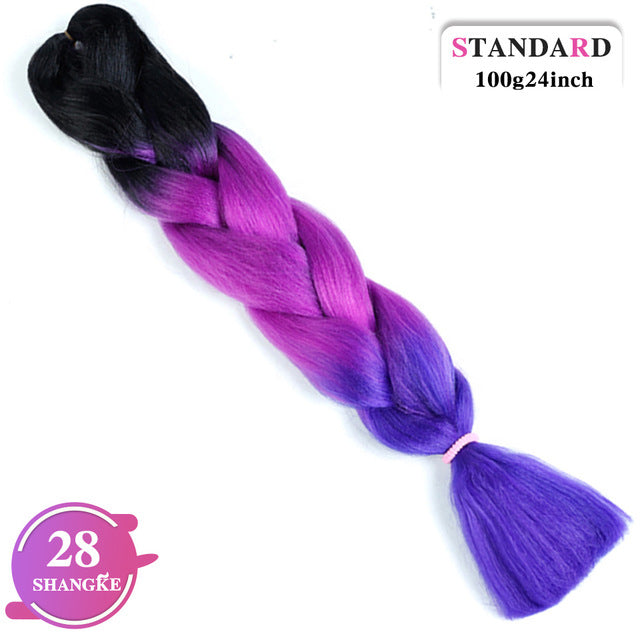 SHANGKE Pink Purple Blue Blonde Color Synthetic Jumbo