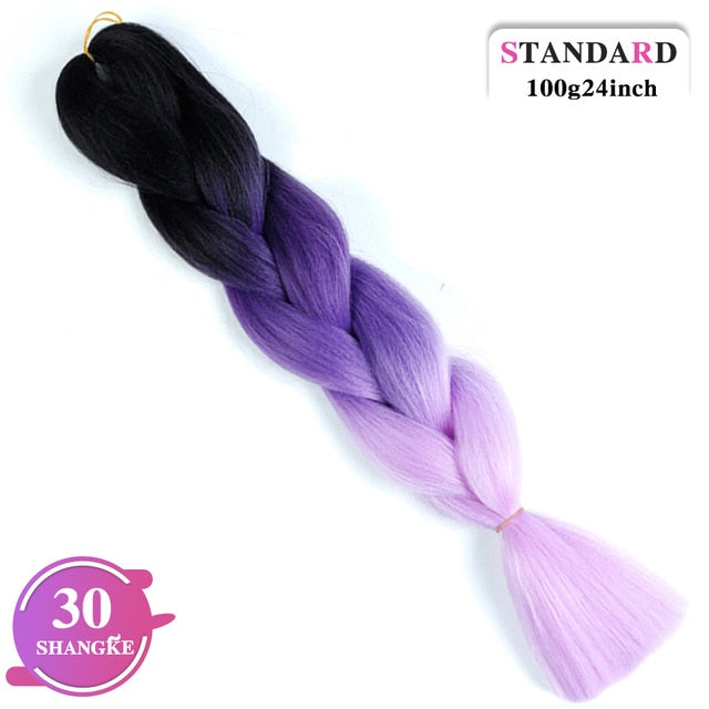 SHANGKE Pink Purple Blue Blonde Color Synthetic Jumbo