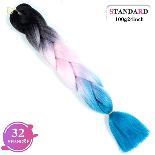 SHANGKE Pink Purple Blue Blonde Color Synthetic Jumbo