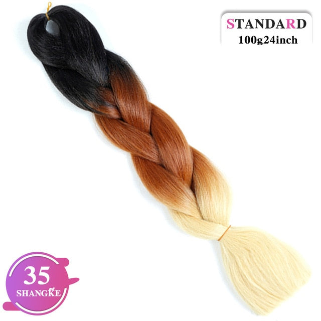 SHANGKE Pink Purple Blue Blonde Color Synthetic Jumbo