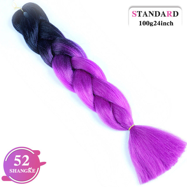 SHANGKE Pink Purple Blue Blonde Color Synthetic Jumbo