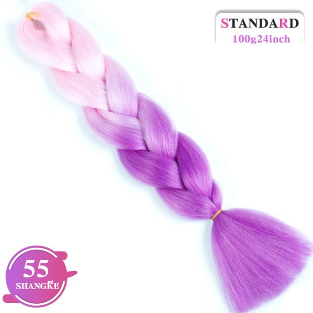 SHANGKE Pink Purple Blue Blonde Color Synthetic Jumbo