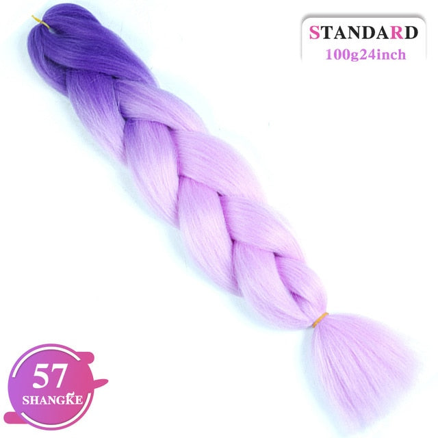 SHANGKE Pink Purple Blue Blonde Color Synthetic Jumbo
