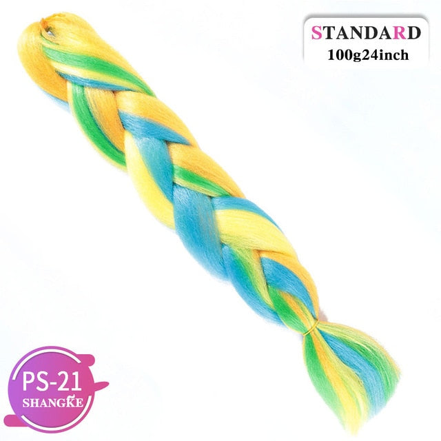 SHANGKE Pink Purple Blue Blonde Color Synthetic Jumbo