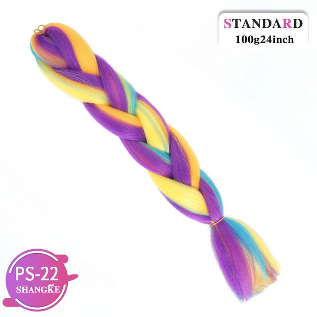 SHANGKE Pink Purple Blue Blonde Color Synthetic Jumbo
