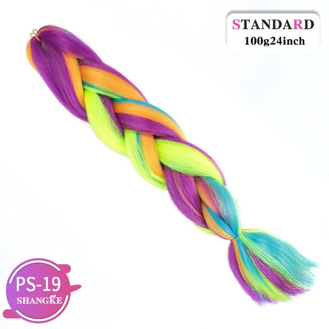 SHANGKE Pink Purple Blue Blonde Color Synthetic Jumbo