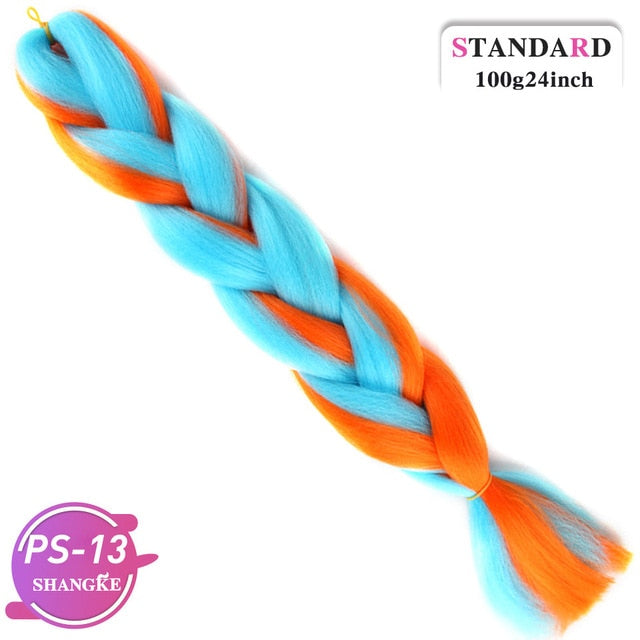 SHANGKE Pink Purple Blue Blonde Color Synthetic Jumbo