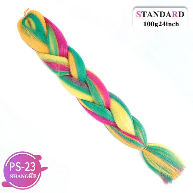 SHANGKE Pink Purple Blue Blonde Color Synthetic Jumbo