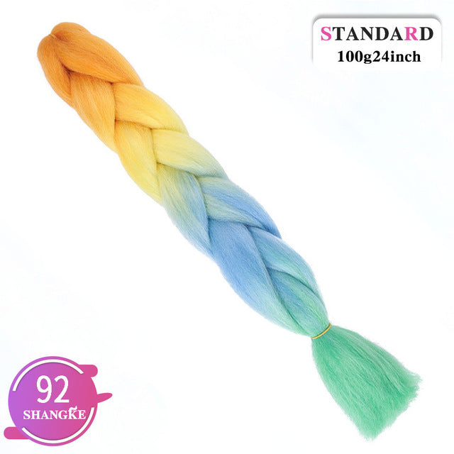 SHANGKE Pink Purple Blue Blonde Color Synthetic Jumbo