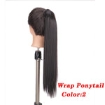 Load image into Gallery viewer, Straight Clip In Hair Tail False Hair 24&quot; 120g Ponytail Hairpiece With Hairpins Synthetic Hair Pony Tail Hair Extensions AOSIWIG
