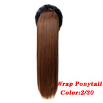 Load image into Gallery viewer, Straight Clip In Hair Tail False Hair 24&quot; 120g Ponytail Hairpiece With Hairpins Synthetic Hair Pony Tail Hair Extensions AOSIWIG
