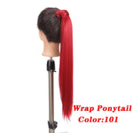 Load image into Gallery viewer, Straight Clip In Hair Tail False Hair 24&quot; 120g Ponytail Hairpiece With Hairpins Synthetic Hair Pony Tail Hair Extensions AOSIWIG
