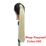 Load image into Gallery viewer, Straight Clip In Hair Tail False Hair 24&quot; 120g Ponytail Hairpiece With Hairpins Synthetic Hair Pony Tail Hair Extensions AOSIWIG
