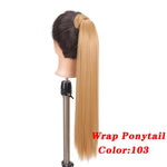 Load image into Gallery viewer, Straight Clip In Hair Tail False Hair 24&quot; 120g Ponytail Hairpiece With Hairpins Synthetic Hair Pony Tail Hair Extensions AOSIWIG
