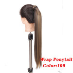 Load image into Gallery viewer, Straight Clip In Hair Tail False Hair 24&quot; 120g Ponytail Hairpiece With Hairpins Synthetic Hair Pony Tail Hair Extensions AOSIWIG
