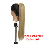 Load image into Gallery viewer, Straight Clip In Hair Tail False Hair 24&quot; 120g Ponytail Hairpiece With Hairpins Synthetic Hair Pony Tail Hair Extensions AOSIWIG
