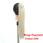 Load image into Gallery viewer, Straight Clip In Hair Tail False Hair 24&quot; 120g Ponytail Hairpiece With Hairpins Synthetic Hair Pony Tail Hair Extensions AOSIWIG
