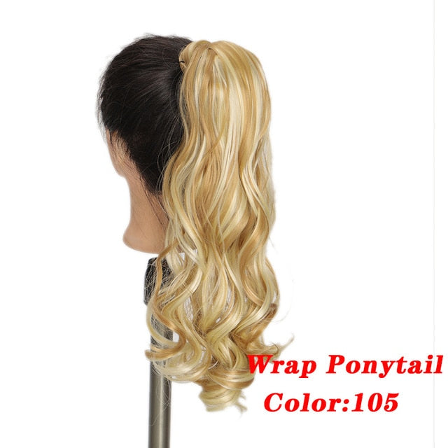 Straight Clip In Hair Tail False Hair 24" 120g Ponytail Hairpiece With Hairpins Synthetic Hair Pony Tail Hair Extensions AOSIWIG