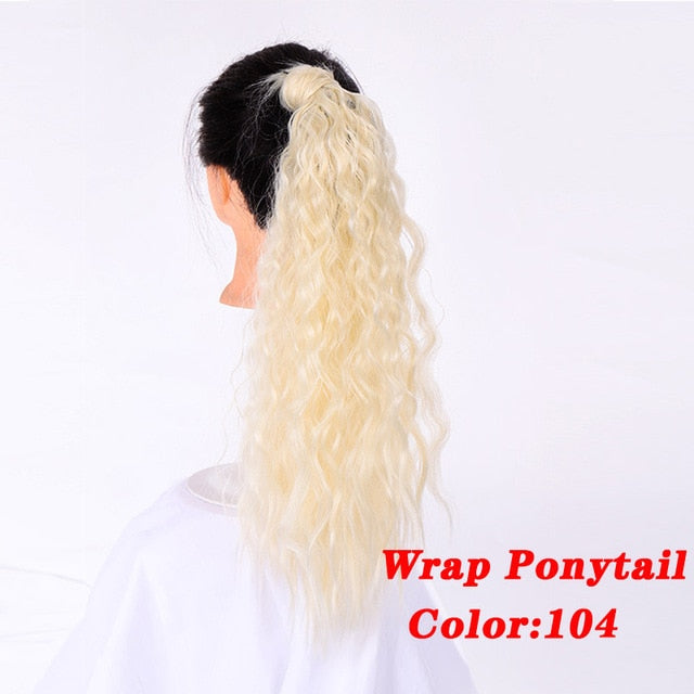 Straight Clip In Hair Tail False Hair 24" 120g Ponytail Hairpiece With Hairpins Synthetic Hair Pony Tail Hair Extensions AOSIWIG